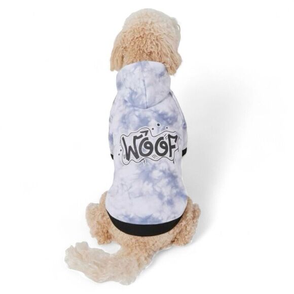 Frisco Woof Dog Hoodie Sweatshirt Blue Sz L - Picture 3 of 12